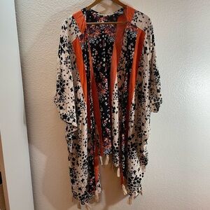 Angie Fairy Whimsical Floral Flowy Boho Hippie Tassels Coverup One Size